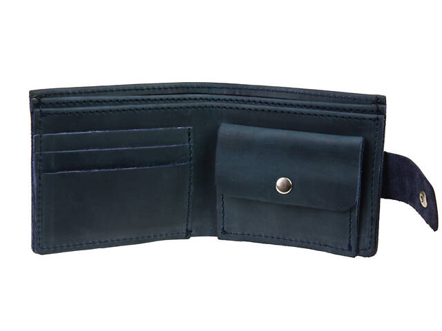 Гаманець шкіряний маленький gm5(10) синій - Фото 5