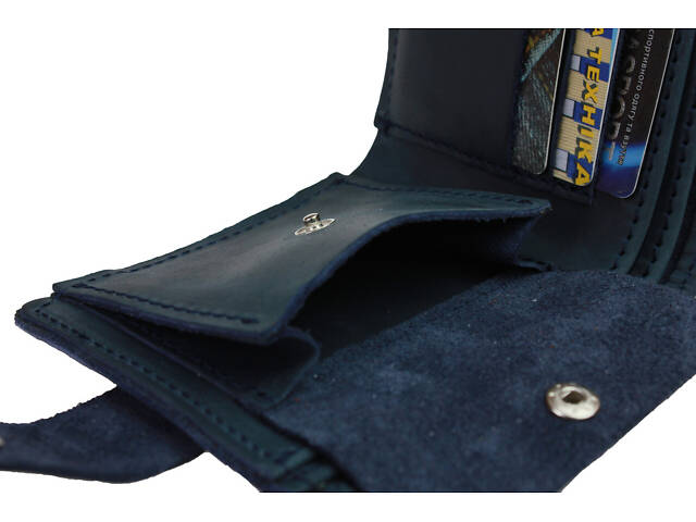 Гаманець шкіряний маленький gm5(10) синій - Фото 7