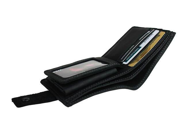 Гаманець шкіряний маленький gm6(10) чорний - Фото 5