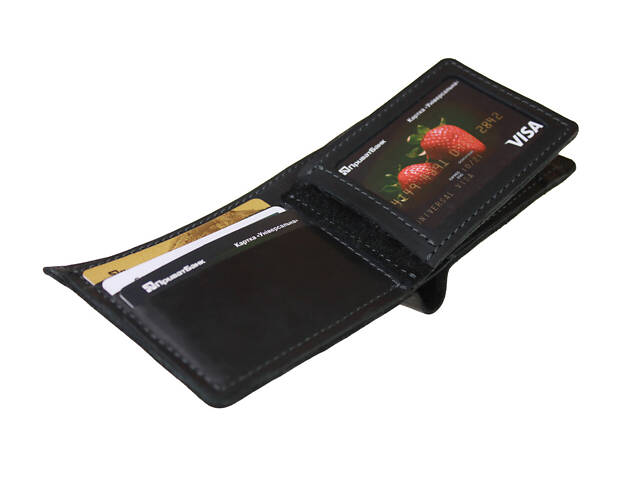 Гаманець шкіряний маленький gm6(10) чорний - Фото 6