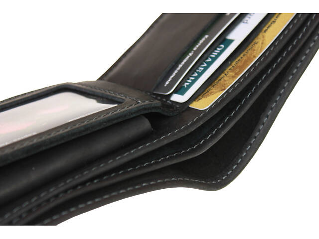 Гаманець шкіряний маленький gm6(10) чорний - Фото 7