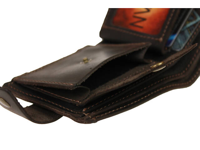 Гаманець шкіряний маленький gm6(10) коричневий - Фото 5