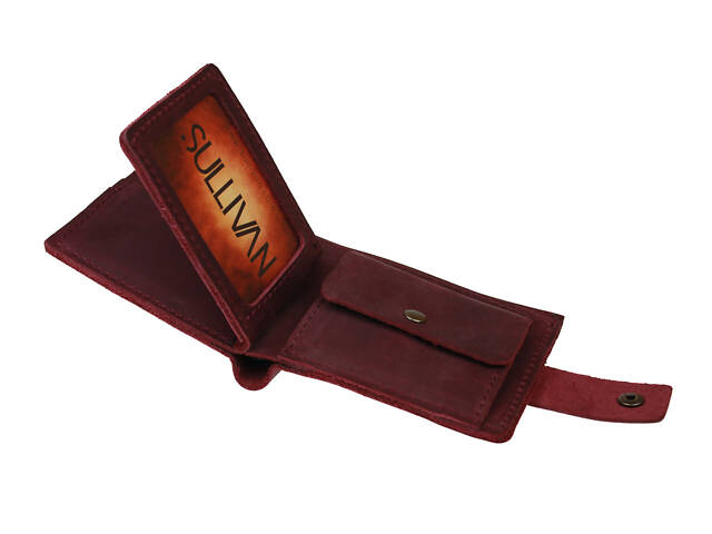 Гаманець шкіряний маленький gm6(10) марсала - Фото 3