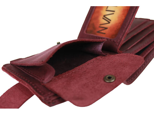 Гаманець шкіряний маленький gm6(10) марсала - Фото 4