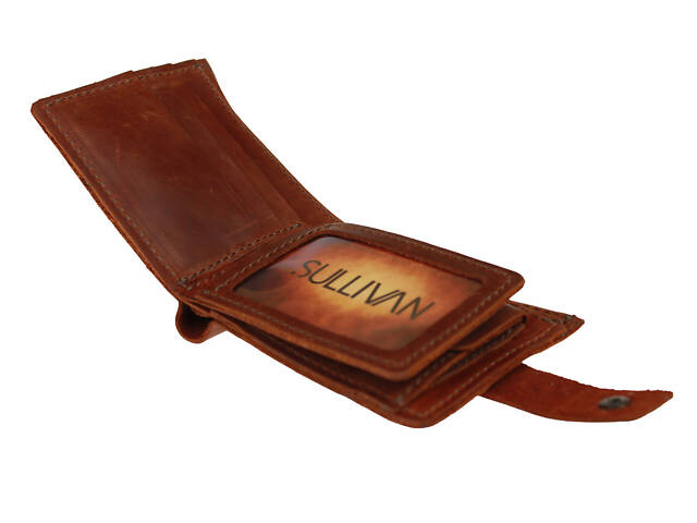 Гаманець шкіряний маленький gm6(10) світло-коричневий - Фото 3