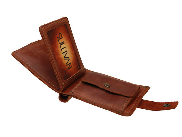 Гаманець шкіряний маленький gm6(10) світло-коричневий - Фото 4