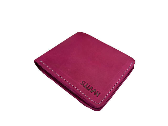 Кошелек кожаный маленький gm7(9) фуксієвий - Фото 2