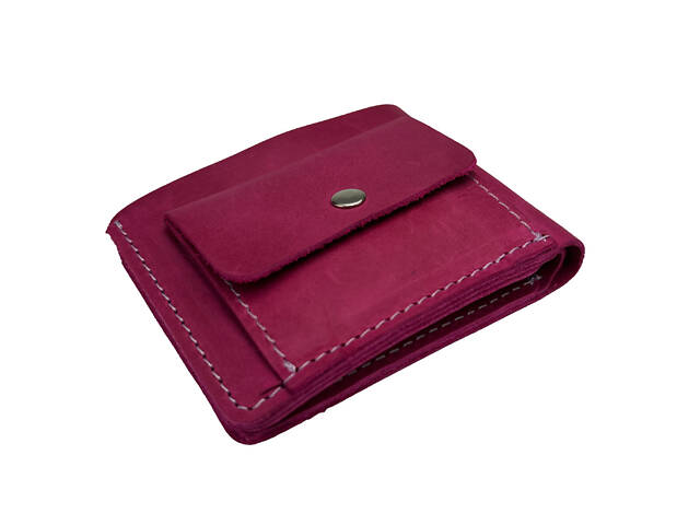 Кошелек кожаный маленький gm7(9) фуксієвий - Фото 3