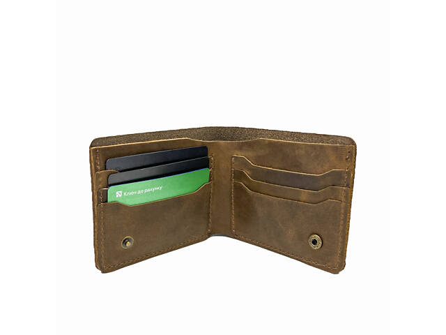 Гаманець шкіряний маленький gm7(9) оливковий - Фото 1