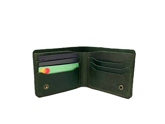 Гаманець шкіряний маленький gm7(9) зелений - Фото 1