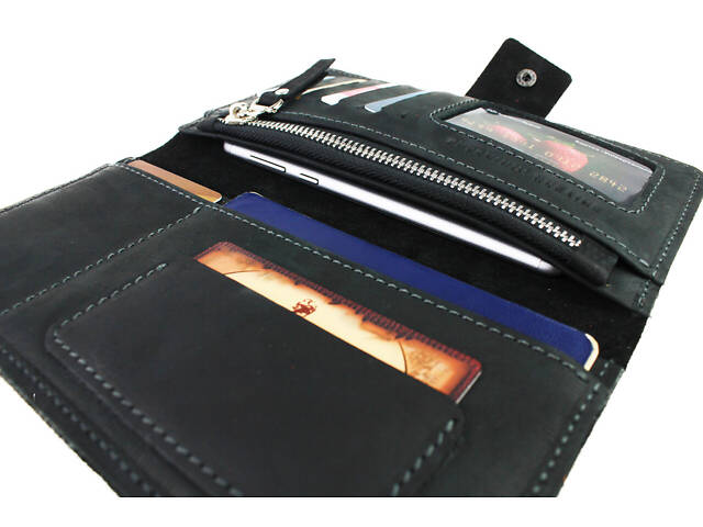 Гаманець шкіряний (під паспорт) gv6(10) чорний - Фото 4