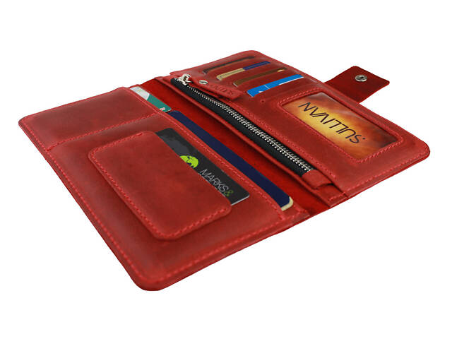 Гаманець шкіряний (під паспорт) gv6(10) червоний - Фото 3