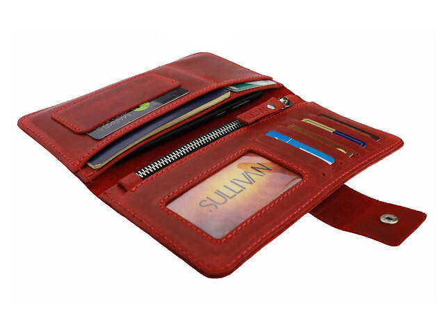 Гаманець шкіряний (під паспорт) gv6(10) червоний - Фото 4