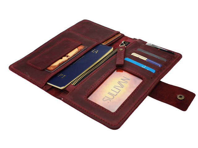 Гаманець шкіряний (під паспорт) gv6(10) марсала - Фото 3