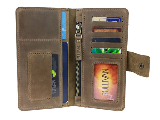 Гаманець шкіряний (під паспорт) gv6(10) оливковий - Фото 2