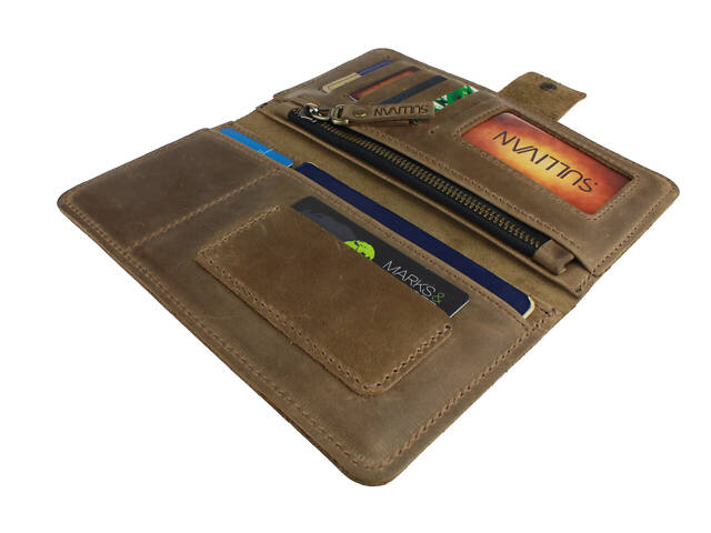 Гаманець шкіряний (під паспорт) gv6(10) оливковий - Фото 3