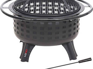 Кошик для вогнища сталевий LUND 80х 80х 61 см, Ø= 57 см, на 3-х ніжках з кришкою(DW)