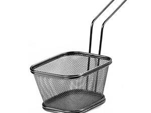 Кошик сервірувальний для картоплі фрі та снеків 13×11×7 см Чорний HP-19-4-L-B