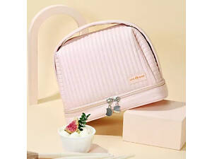 Косметичка для пренадлежностей из искусственной кожи для макияжа,розовая