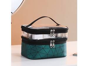 Косметичка жіноча 14444 23х16х17 см зелена