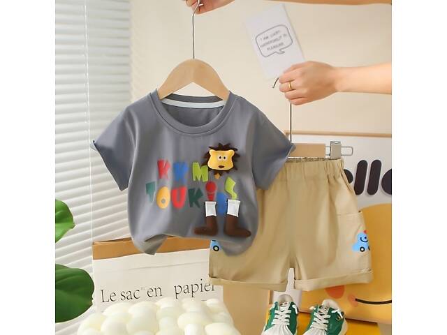 Костюм на лето мальчику с львенком 10876, Размер 100 - Фото 1