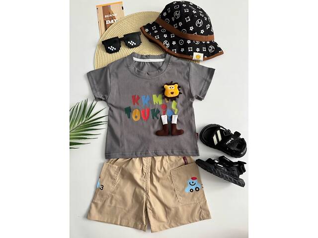 Костюм на лето мальчику с львенком 10876, Размер 100 - Фото 3