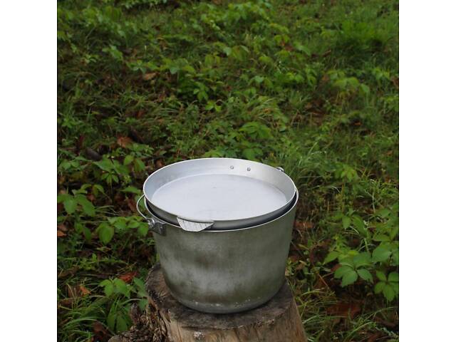 Котел алюмінієвий вироблений 10 л із кришкою-сковородою - Фото 2