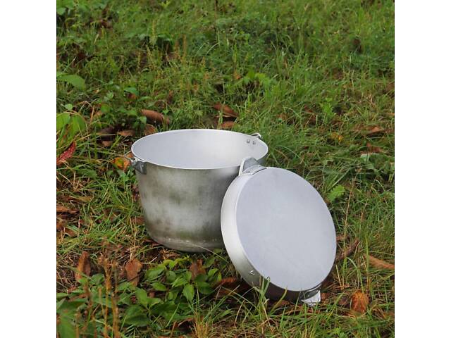 Котел алюмінієвий вироблений 10 л із кришкою-сковородою - Фото 4