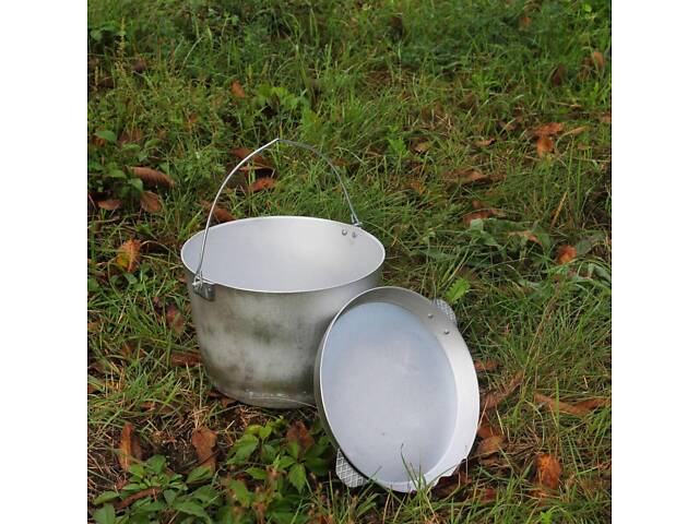 Котел алюмінієвий вироблений 10 л із кришкою-сковородою - Фото 5