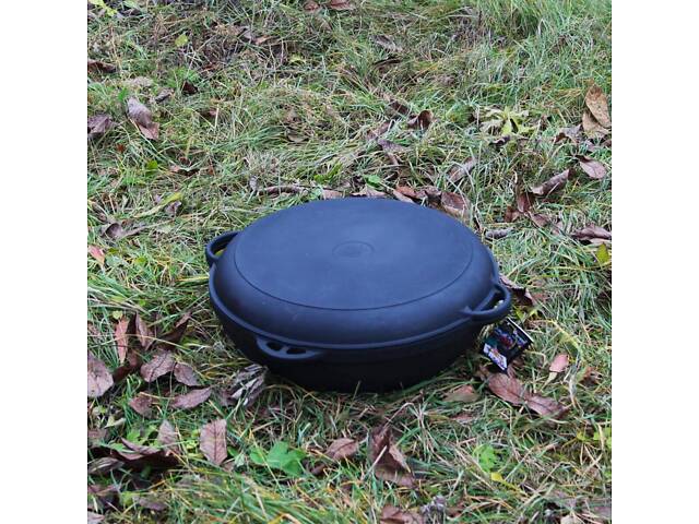 Казан чавунний азіатський 17 л з кришкою-сковородою. - Фото 2