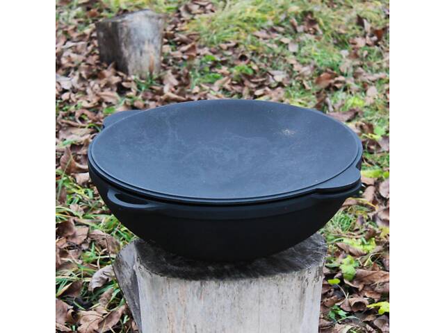 Котел чавунний азійський 17 л із кришкою-сковородом Садж - Фото 3