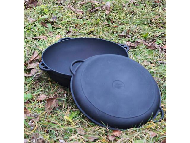 Казан чавунний азіатський 17 л з кришкою-сковородою. - Фото 6