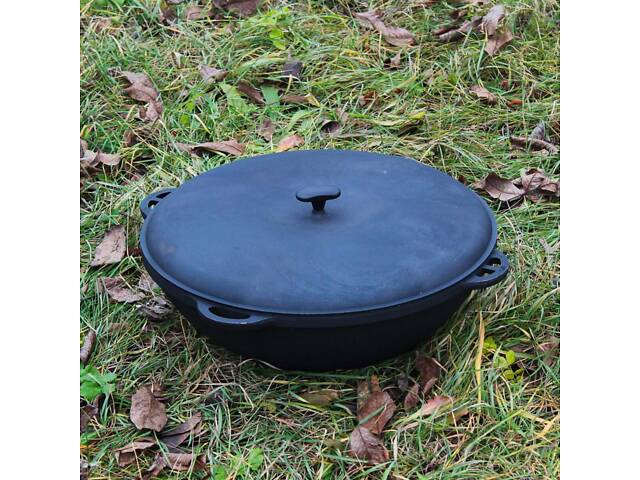 Котел чавунний азійський 22 л із кришкою - Фото 2