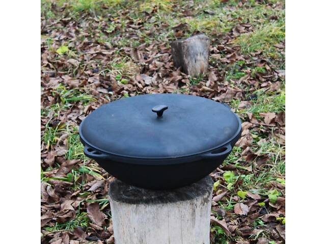 Котел чавунний азійський 30 л із кришкою - Фото 1