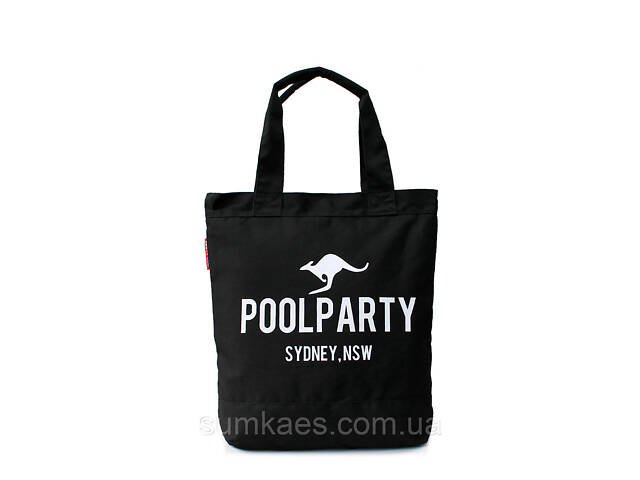 Коттоновая женская сумка POOLPARTY черная Коттоновая женская сумка POOLPARTY черная