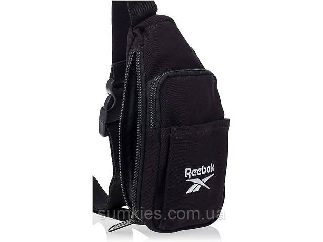 Коттонова нагрудна сумка, слінг Reebok Classic Foundation чорна - Фото 8