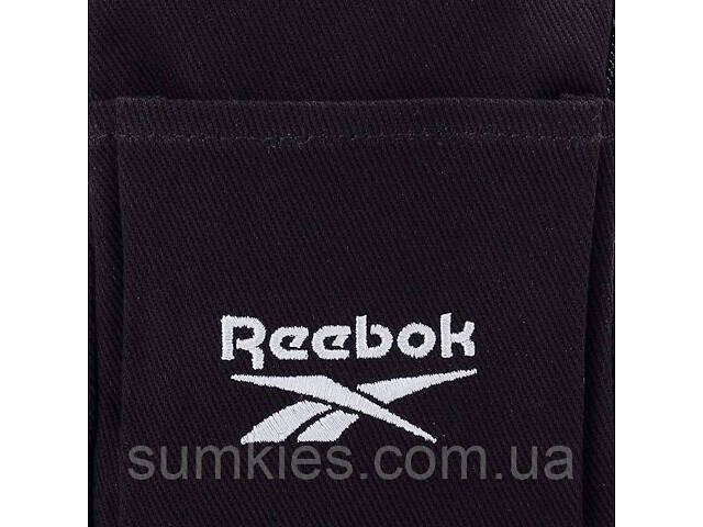Коттонова нагрудна сумка, слінг Reebok Classic Foundation чорна - Фото 10