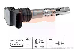 Котушка запалювання Audi A3/A4/A6/TT 1.8 05.00-/VW Golf IV 1.8/ Seat