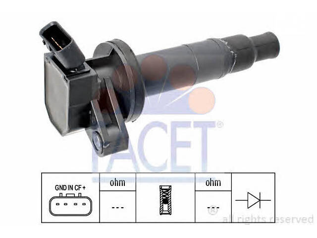 Катушка зажигания Citroen C1 2005-2014 FACET 9.6361 - Фото 1