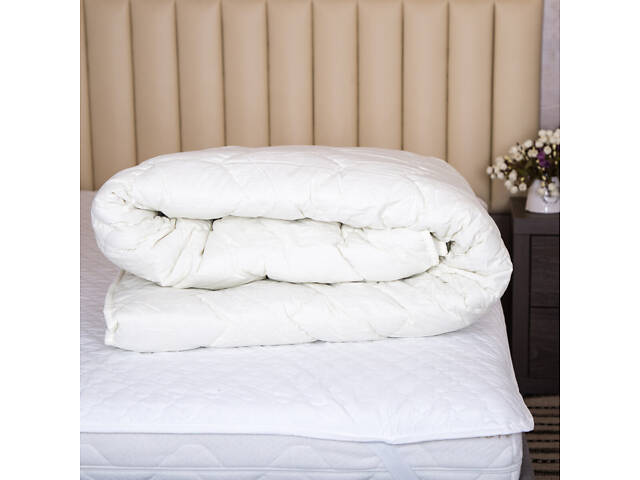 Одеяло Ecotton полуторное 140х205 см антиаллергенное стеганое из бязи белое 20-0709 White - Фото 1