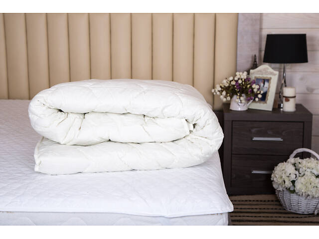 Одеяло Ecotton полуторное 140х205 см антиаллергенное стеганое из бязи белое 20-0709 White - Фото 2