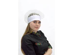 Колпак повара Сетка хлопок белый на резинке