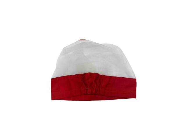 Колпак повара Сетка хлопок красный на резинке - Фото 2