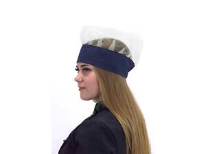 Колпак повара Сетка хлопок темно-синий на резинке