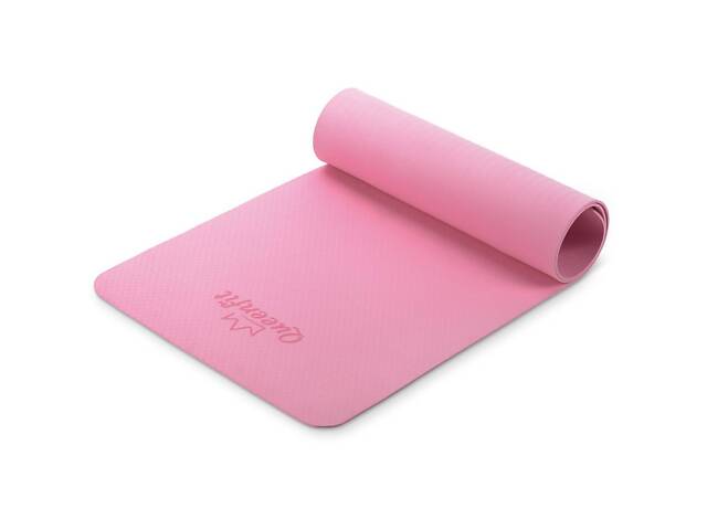Коврик (мат) для фитнеса и йоги Queenfit ТРЕ 0,5 см розовый - Фото 1