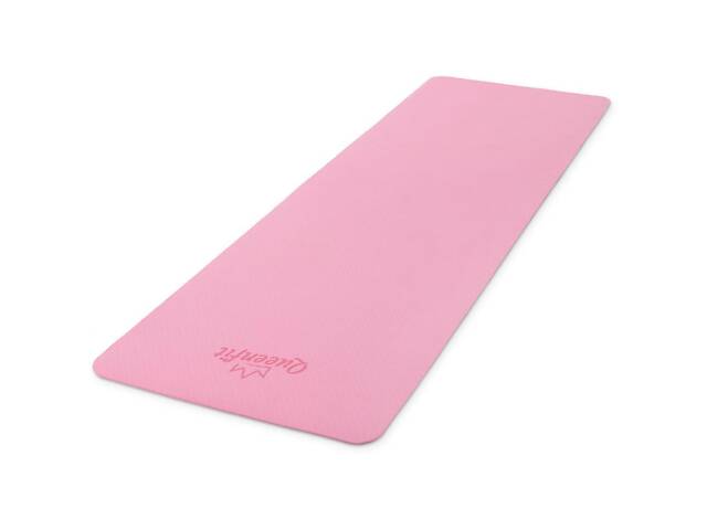 Коврик (мат) для фитнеса и йоги Queenfit ТРЕ 0,5 см розовый - Фото 2