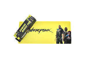 Коврик 300*700 тканевой Cyberpunk Label с боковой прошивкой, толщина 3 мм, цвет Yellow, Пакет