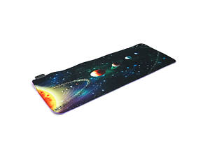 Килимок 300*800 для миші 'Solar system in star dust' тканинний з бічною прошивкою, товщина 3 мм, RGB-підсвітка