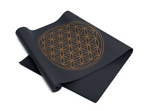 Килимок для йоги Bodhi Leela Flower of Life антрацит 183x60x0.45 см