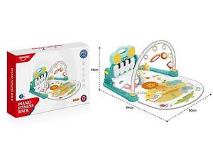 Килимок HE 0635 (12) знімна панель, пискавки, підсвічування, Bluetooth, мелодії, 5 підвісок, люстерко, режими гучності, в коробці